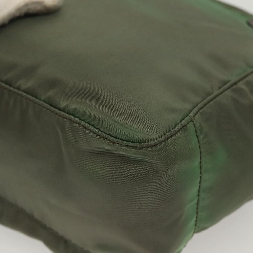 Authentic PRADA Shoulder Bag Nylon Khaki Gold - Picture 5 of 16